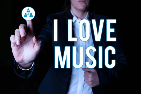 Hand Writing Sign Love Music Business Showcase Having Affection Good — 스톡 사진