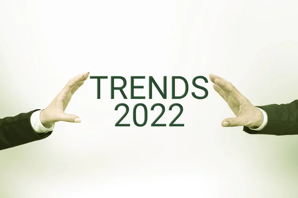 Inspiration Showing Sign Trends 2022 Business Overview Upcoming Year Prevailing — 图库照片