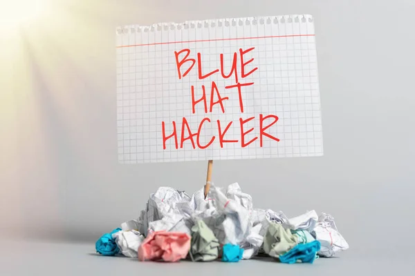 Conceptual Display Blue Hat Hacker Concept Meaning Person Consulting Firms — Stock fotografie