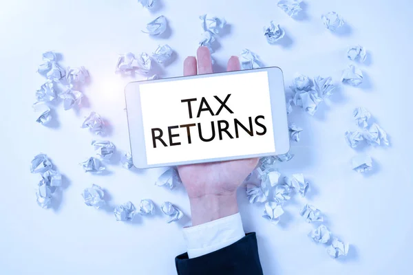 Writing Displaying Text Tax Returns Word Tax Payer Financial Information — Zdjęcie stockowe