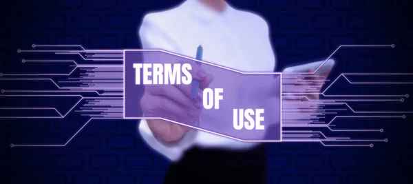 Sign Displaying Terms Use Business Approach Established Conditions Using Something — Stock fotografie