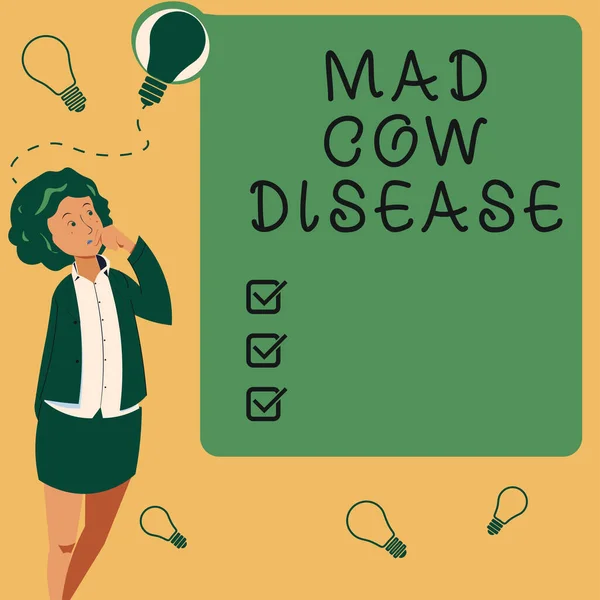 Conceptual Caption Mad Cow Disease Business Showcase Neurodegenerative Lethal Disease — Zdjęcie stockowe