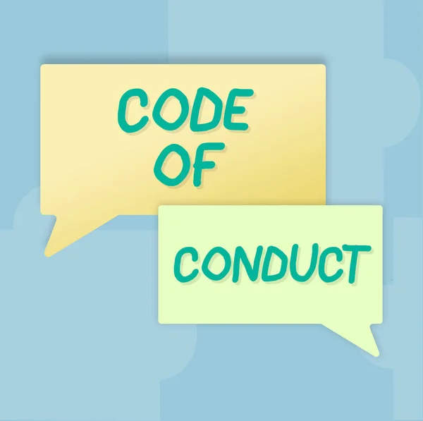 Text Caption Presenting Code Conduct Conceptual Photo Ethics Rules Moral — Fotografia de Stock