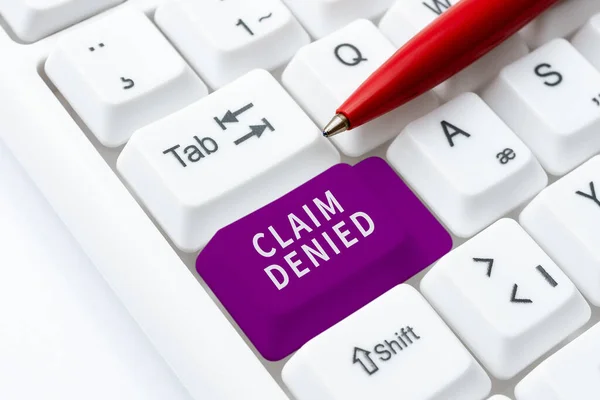 Conceptual Display Claim Denied Word Written Requested Reimbursement Payment Bill — 스톡 사진
