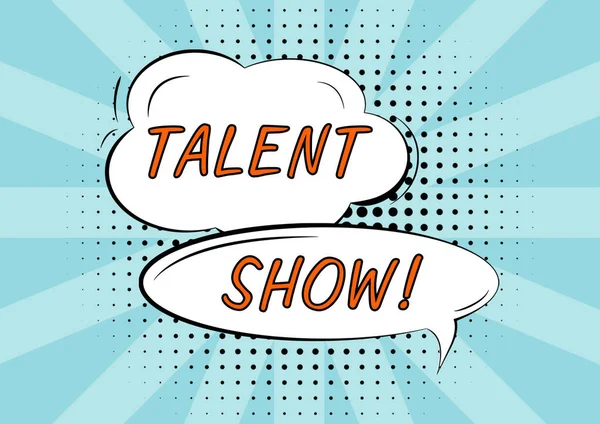 Conceptual Caption Talent Show Business Idea Competition Entertainers Show Casting — Stockfoto