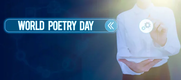 Handwriting Text World Poetry Day Word Written Worldwide Literature Celebration — Stockfoto