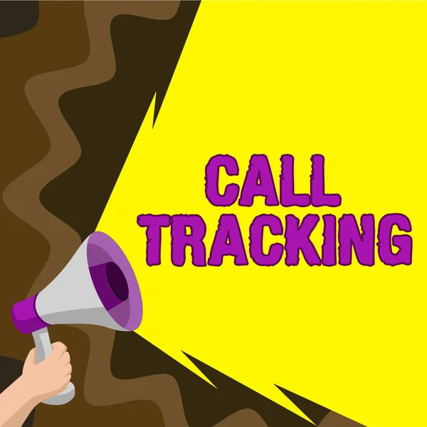 Text Sign Showing Call Tracking Business Approach Organic Search Engine — Zdjęcie stockowe