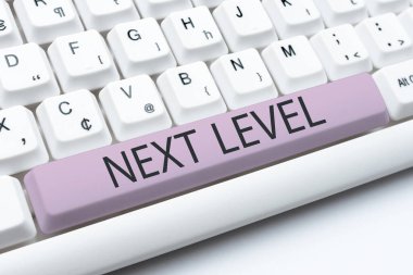 Inspiration showing sign Next Level, Business overview having more than one floor and referring to after current -49082