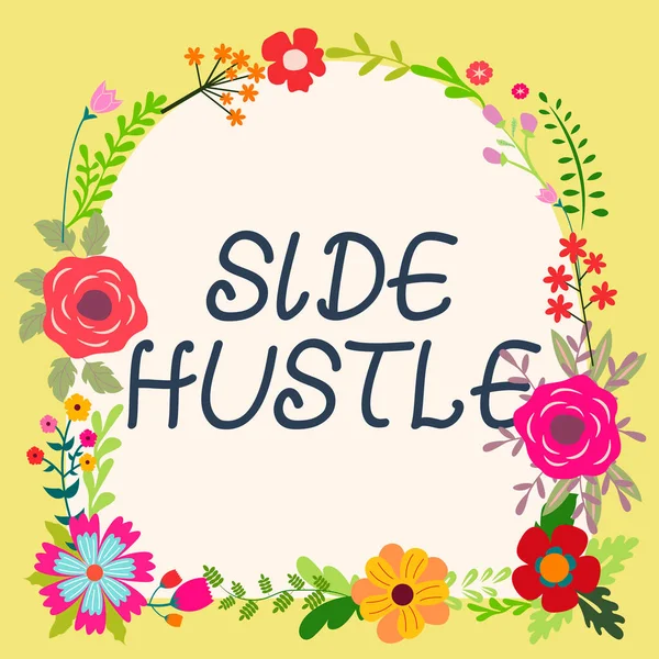 Text Showing Inspiration Side Hustle Business Approach Way Make Some — Stock fotografie