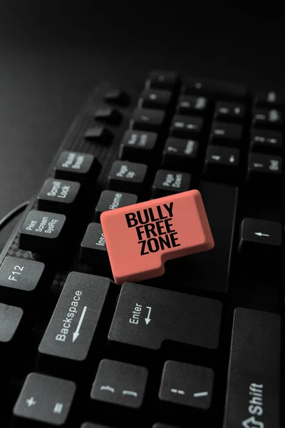 Hand Writing Sign Bully Free Zone Conceptual Photo Respectful Other — ストック写真