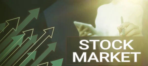 Inspiration Showing Sign Stock Market Word Written Particular Market Stocks — Stockfoto