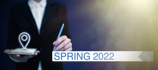 Text Showing Inspiration Spring 2022 Concept Meaning Time Year Flowers — Stockfoto