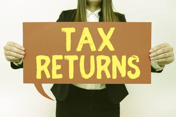 Writing Displaying Text Tax Returns Business Showcase Tax Payer Financial — 스톡 사진
