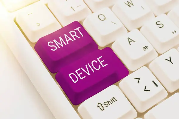 Sign Displaying Smart Device Business Idea Electronic Gadget Able Connect — Fotografia de Stock