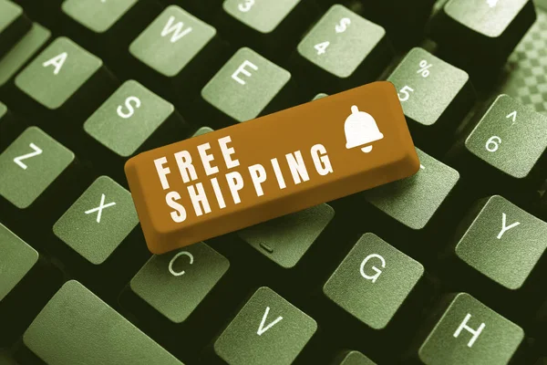 Conceptual Display Free Shipping Internet Concept Freight Cargo Consignment Lading — Fotografia de Stock