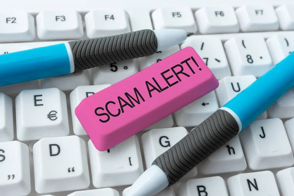 Conceptual Display Scam Alert Conceptual Photo Warning Someone Scheme Fraud — Fotografia de Stock