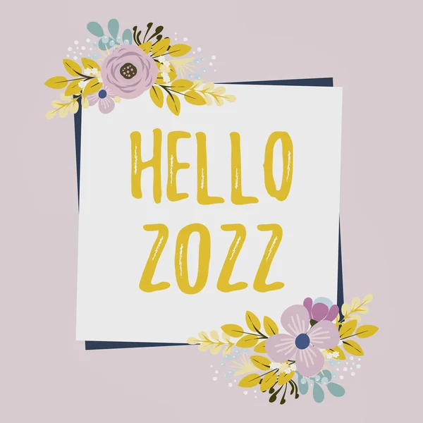 Text Showing Inspiration Hello 2022 Business Concept Hoping Greatness Happen — Foto de Stock