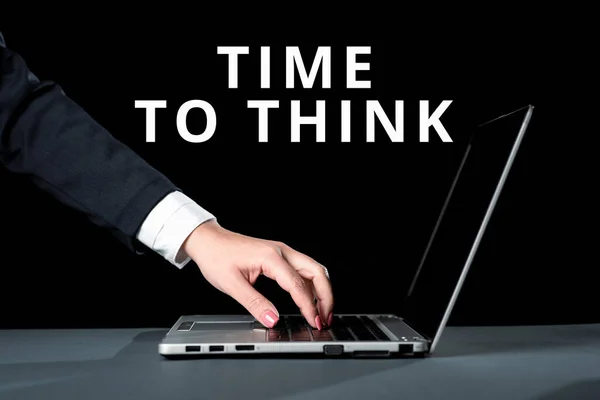 Text Caption Presenting Time Think Business Approach Reconsider Some Things — Foto Stock