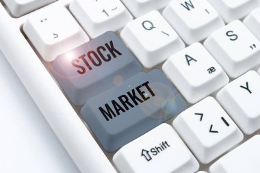 Text caption presenting Stock Market, Internet Concept Particular market where stocks and bonds are traded or exhange -48679