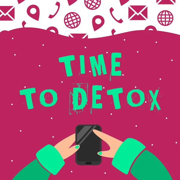 Conceptual Caption Time Detox Concept Meaning Moment Diet Nutrition Health — Stockfoto