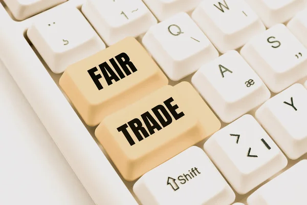 Handwriting Text Fair Trade Concept Meaning Small Increase Manufacturer What — Stockfoto