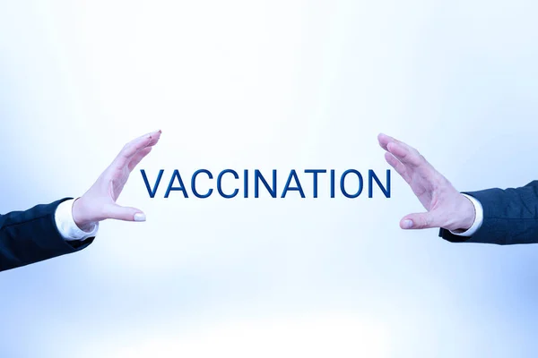 Έμπνευση Που Δείχνει Σημάδι Εμβολιασμός Επιχειρηματική Προσέγγιση Θεραπεία Που Κάνει — Φωτογραφία Αρχείου