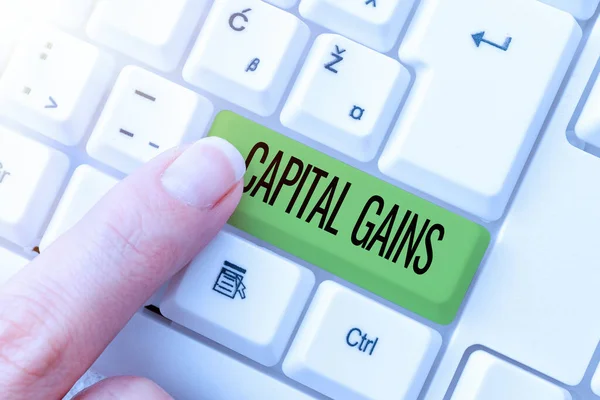 Conceptual Display Capital Gains Internet Concept Bonds Shares Stocks Profit — Foto de Stock