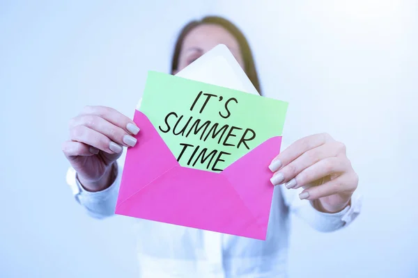 Text Showing Inspiration Summer Time Internet Concept Relax Sunny Hot — Stockfoto