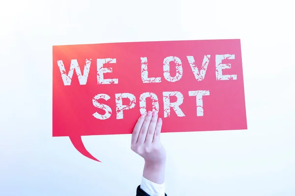 Sign Displaying Love Sport Word Lot Practicing Sports Athletic Activities — 图库照片