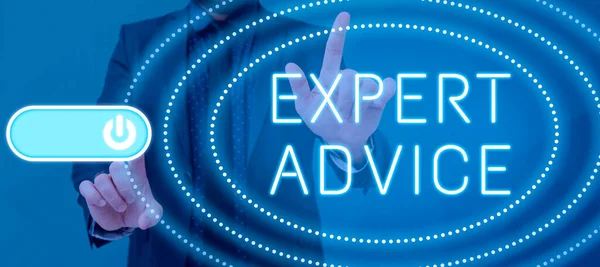 Sign Displaying Expert Advice Business Approach Sage Good Word Professional —  Fotos de Stock