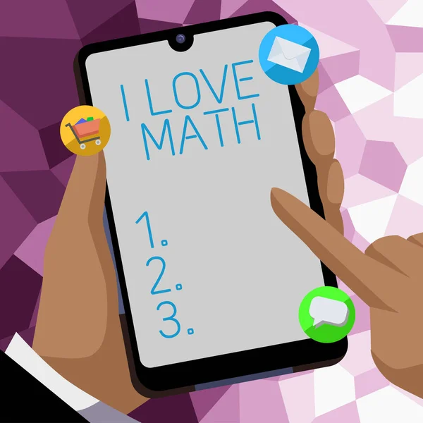 Text Showing Inspiration Love Math Concept Meaning Lot Doing Calculations — Foto Stock