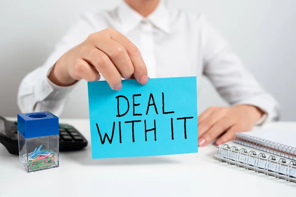 Text Sign Showing Deal Business Concept Adapt Some Particular Situation — Stock Photo, Image