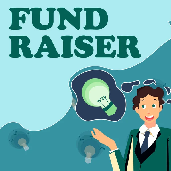 Sign Displaying Fund Raiser Word Person Whose Job Task Seek — Stock fotografie