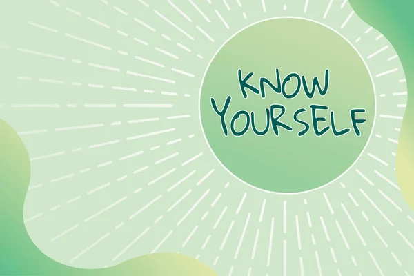 Text Sign Showing Know Yourself Concept Meaning Find You Understanding — 스톡 사진