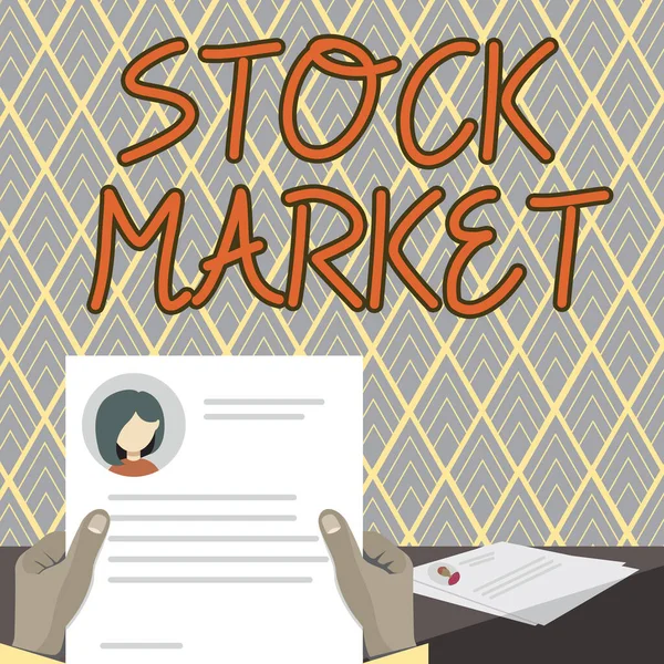 Inspiration Showing Sign Stock Market Conceptual Photo Particular Market Stocks — Stockfoto