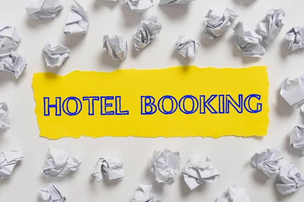 Text Sign Showing Hotel Booking Internet Concept Online Reservations Presidential — Stok fotoğraf