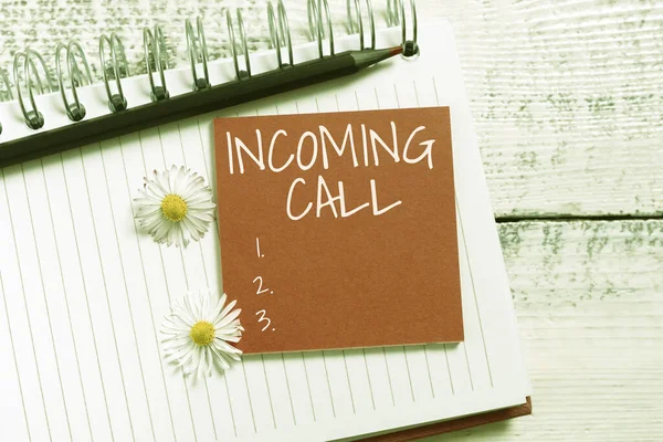 Conceptual Display Incoming Call Business Concept Inbound Received Caller Telephone — Photo