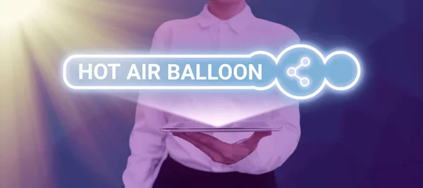 Κείμενο Γραφής Hot Air Balloon Εννοιολογική Φωτογραφία Έχετε Μια Βόλτα — Φωτογραφία Αρχείου