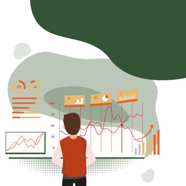 Businessman Looking At A Chart And Presenting Crucial Graphs And Charts