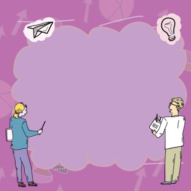 Teacher Holding Pointer Presenting New Ideas. Researcher Showing Concepts