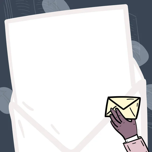 Professional Holding Letter Envelope Memorandum — Stok Vektör