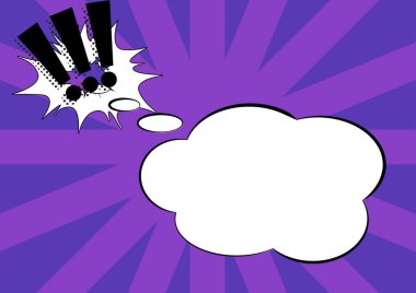 Bulut Düşüncesi Kabarcıkları ve Ünlem İşaretleri İş Terfi İçin.