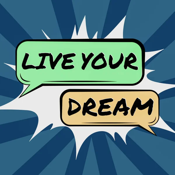 Text Showing Inspiration Live Your Dream Business Overview Motivation Successful — Fotografia de Stock