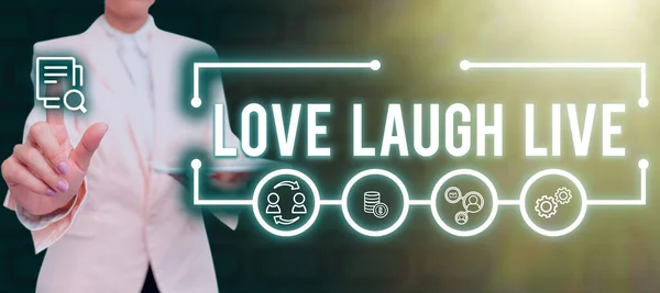 Text Caption Presenting Love Laugh Live Business Approach Inspired Positive — 스톡 사진