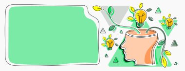 Man Thinking New Brilliant Ideas Shown On Presentation Board.