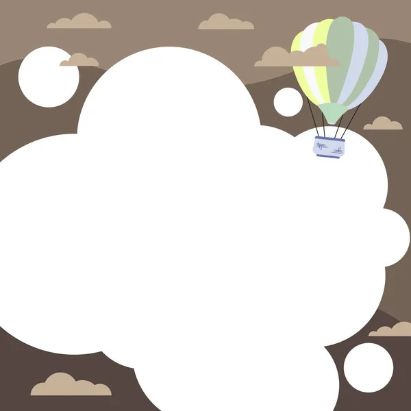 Hotair Globo Ilustración Nubes Voladoras Alcanzando Nuevos Destinos — Vector de stock