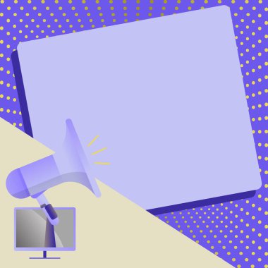 Horn Speaker Announces Important News On Blank Paper Background