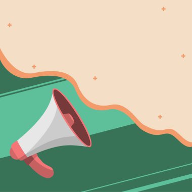 Muhabbet Baloncuğuyla Megafon Çizimi Yeni Duyuruyu Gösteriyor.