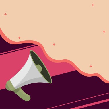 Muhabbet Baloncuğuyla Megafon Çizimi Yeni Duyuruyu Gösteriyor.