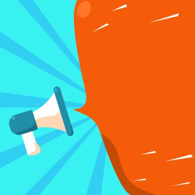 Muhabbet Baloncuğuyla Megafon Çizimi Yeni Duyuruyu Gösteriyor.